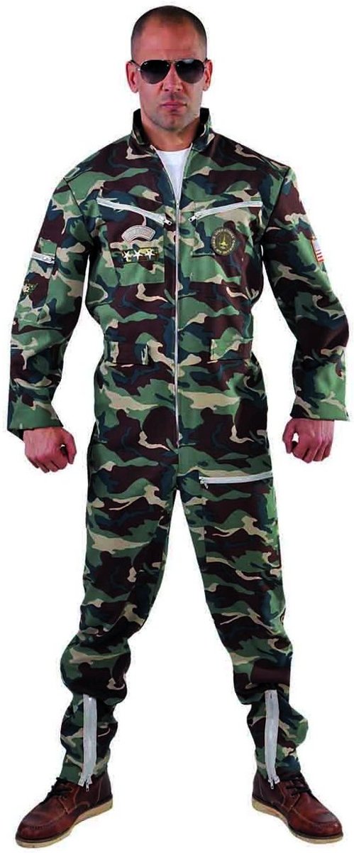 Leger & Oorlog Kostuum | Onversaagde Jet Piloot Camouflage | Man | Extra Small | Carnaval kostuum | Verkleedkleding